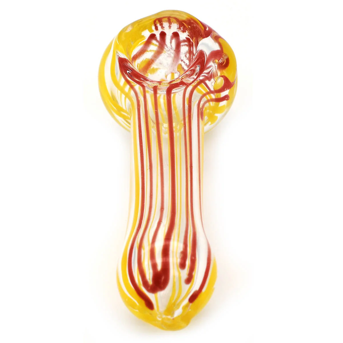 Spoon Glass Pipe w/ Red Stripes - Image 2