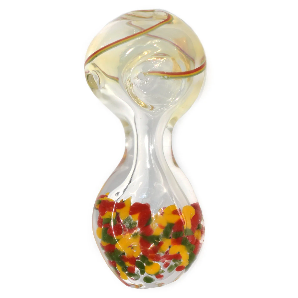 Glass Spoon Pipe - Rasta Rainbow - Image 2
