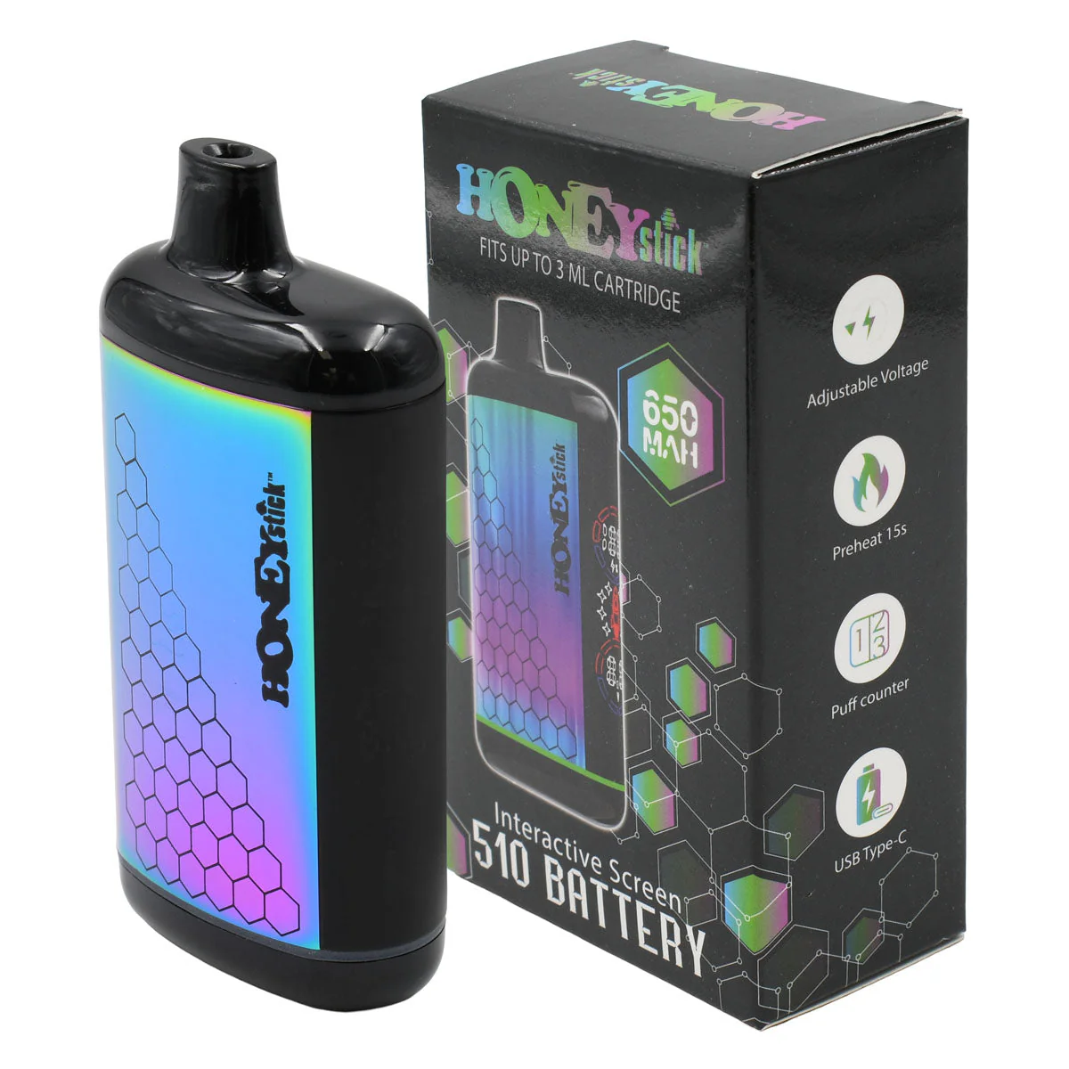 HoneyStick Interactive 510 Thread Vape Cart Battery - Image 26